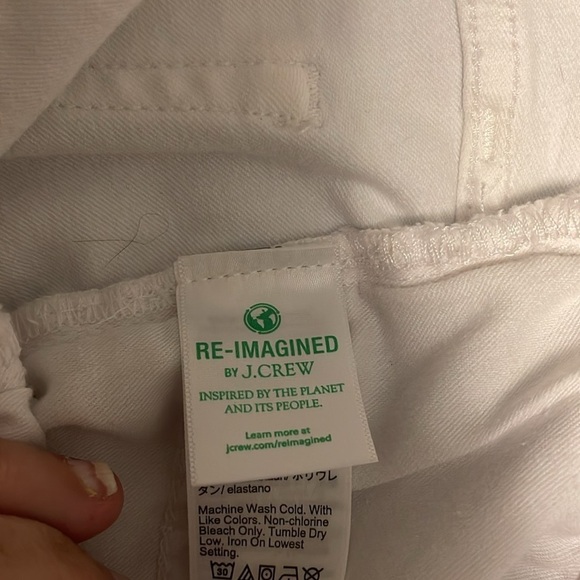 J Crew Button Fly High-rise Women’s Size 26 10” White Billie Demi Boot Crop Jean - Picture 6 of 12